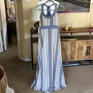 Prana Cali Lavender Carnival Geo Striped racerback maxi M HTF